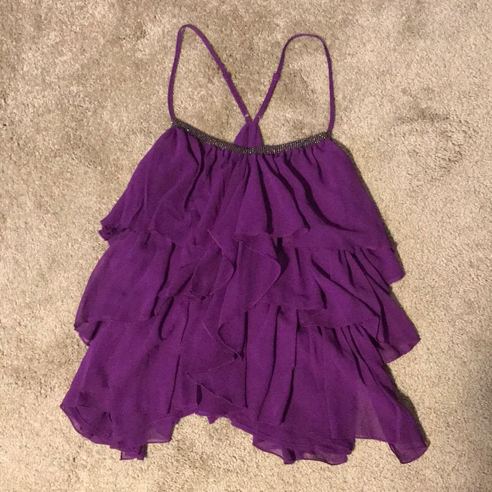 Magenta Express tank with embellishment